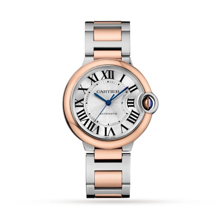 Ballon Bleu De Cartier Watch, 36 Mm, Mechanical Movement With Automatic Winding. Steel Case, Rose Gold