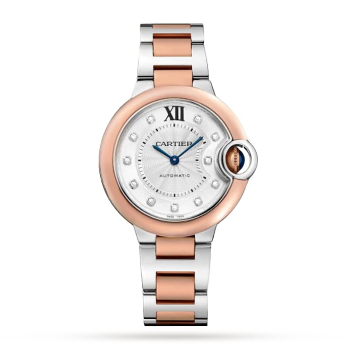 Ballon Bleu De Cartier Watch, 33mm, Mechanical Movement With Automatic Winding, Steel, Rose Gold