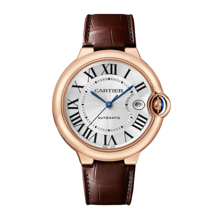 Ballon Bleu De Cartier Watch, 40mm, Automatic Movement, Rose Gold, Leather