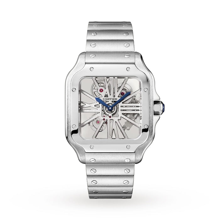 Santos De Cartier Watch, Large Model, Hand-Wound Mechanical Movement, Steel