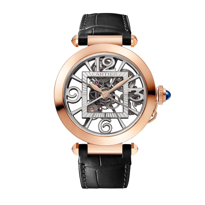 Pasha De Cartier watch, 41 mm, Skeleton, Mechanical Movement With Automatic Winding, Calibre 9624 MC Rose Gold