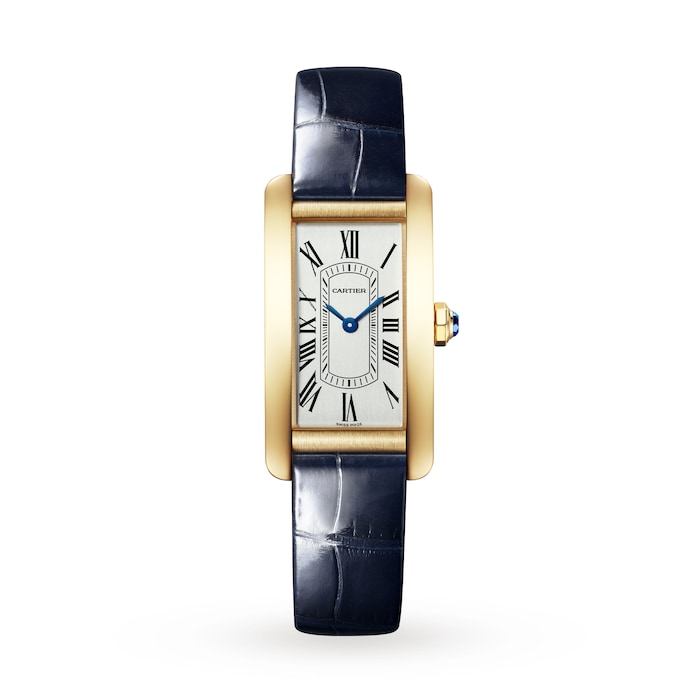 Tank Américaine Watch, Small Model, Quartz Movement, Yellow Gold
