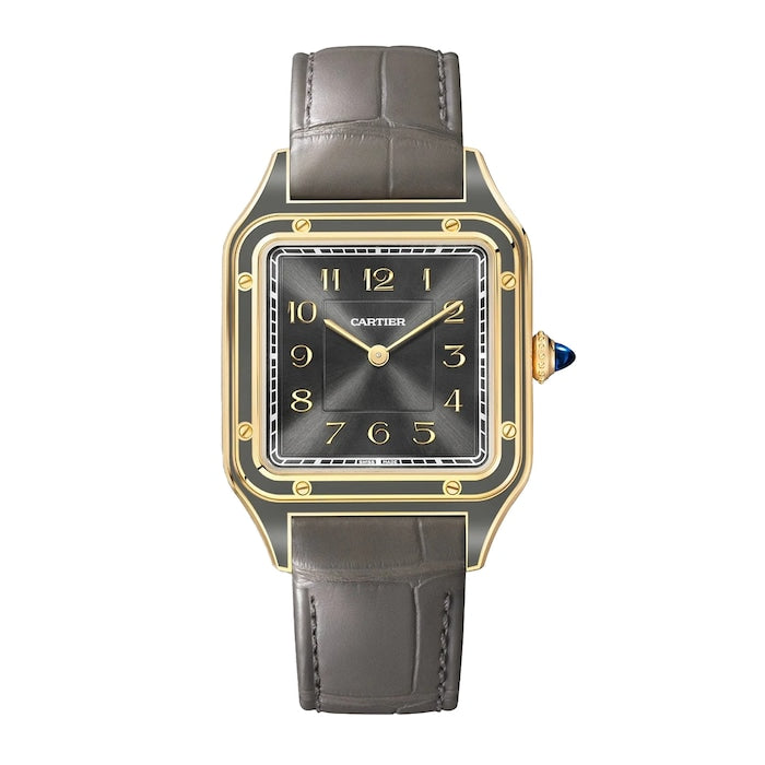 Santos-Dumont watch, large model, mechanical movement with manual winding 430 MC. Yellow gold