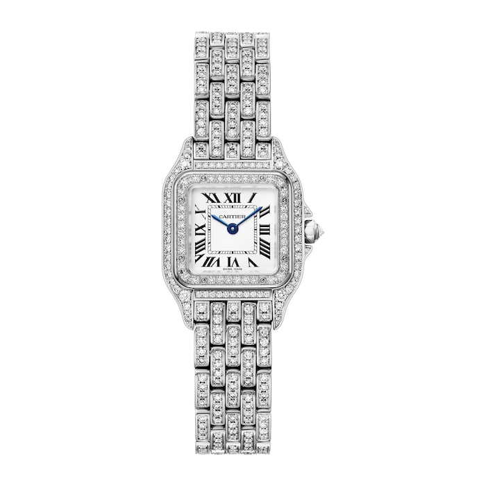  Panthère De Cartier Watch, Small Model, Quartz Movement, Rhodiumized White Gold Case