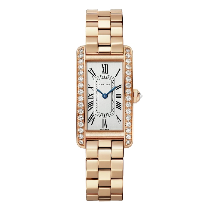 Tank Américaine Watch, Small Model, Quartz Movement, Rose Gold