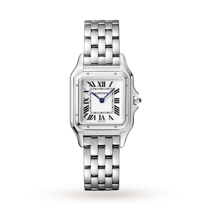 Panthère De Cartier Watch Medium Model, Quartz Movement, Steel