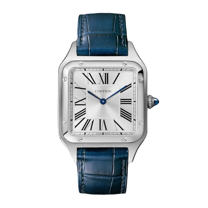 Santos-Dumont Watch Large Model, Quartz Movement, Steel, Leather