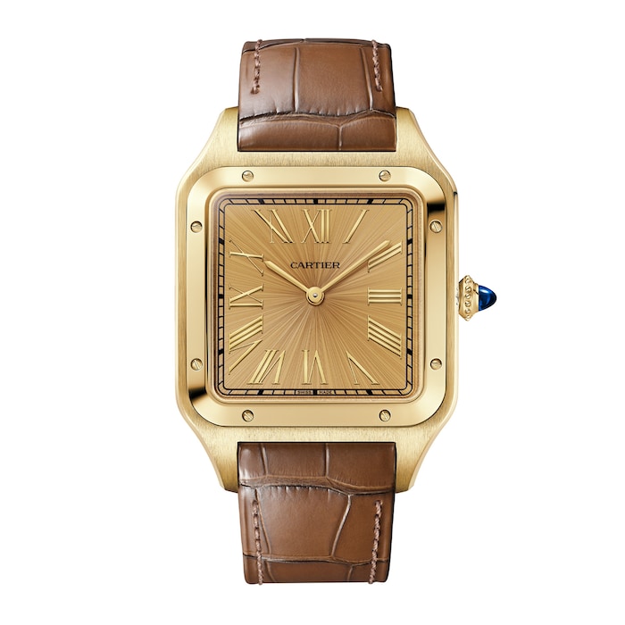 Santos Dumont Watch, Extra-Large Model, Manual Winding, Yellow Gold