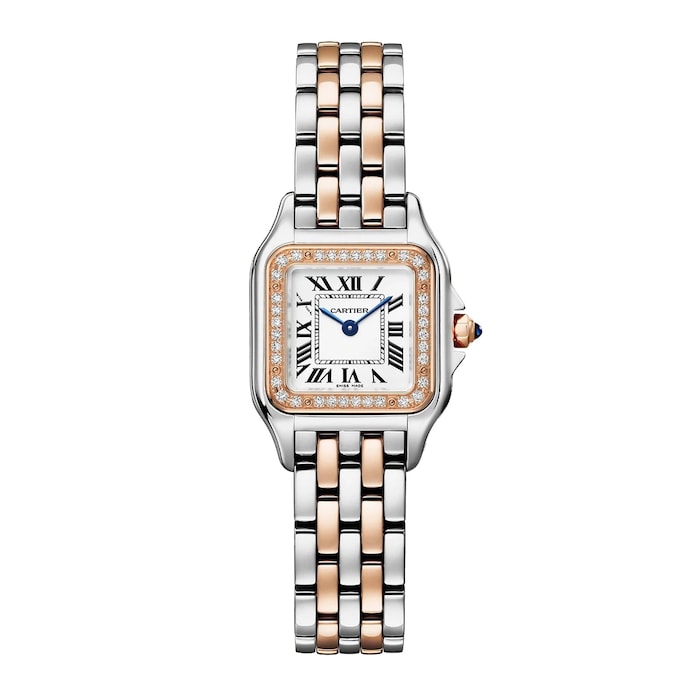Panthere de Cartier watch, small model, quartz movement. Case in rose gold and steel