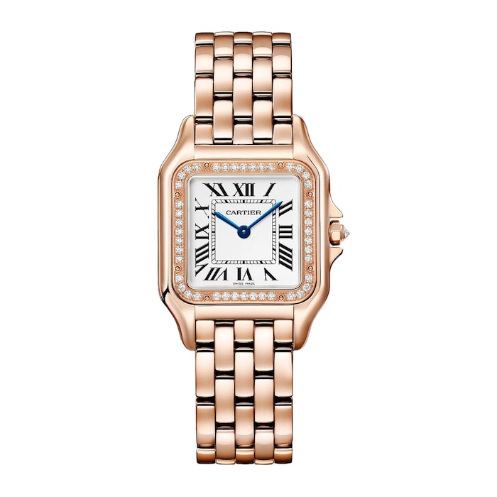 Panthere de Cartier watch, medium model, quartz movement. Case in rose gold