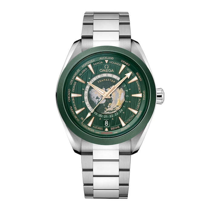 Seamaster Aqua Terra 150m Co Axial Master Chronomaster GMT Worldtimer 43mm Mens Watch Green