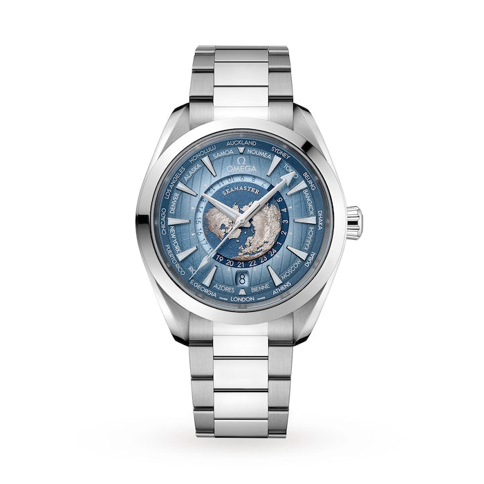 Seamaster Aqua Terra 150M Co-Axial Master Chronometer Gmt Worldtimer 43mm Summer Blue