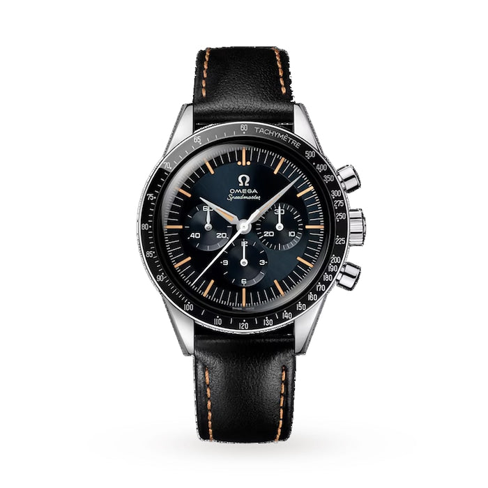 Speedmaster Anniversary Series 40mm Mens Watch Blue -Black Leather Strap