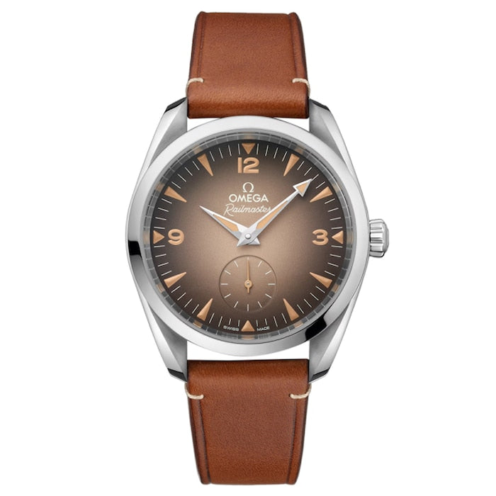 Seamaster Railmaster 38mm Mens Watch Brown Leather