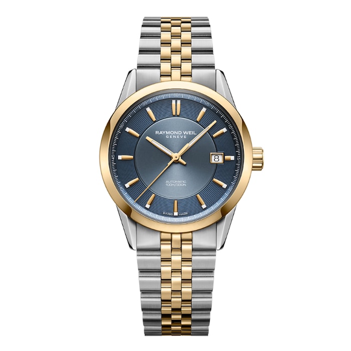 Freelancer Automatic Blue Dial Stainless Steel Two-tone Bracelet Watch 38 mm