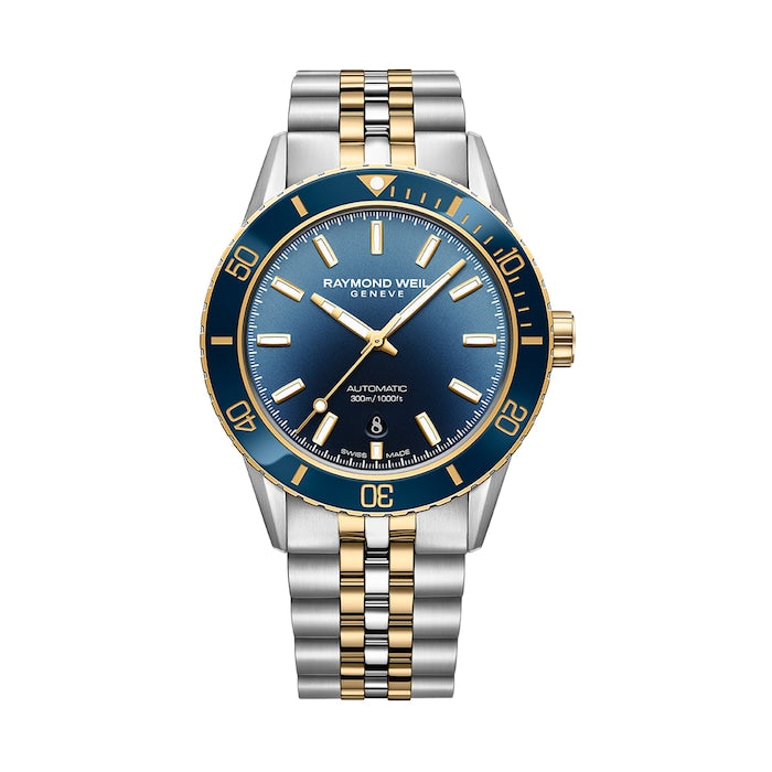 Freelancer Diver Mens Two-Tone Gradient Blue Dial 42.5 mm