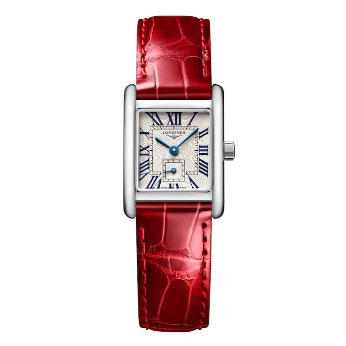 Mini DolceVita 21.5mm X 29mm Ladies Watch Silver Red Alligator