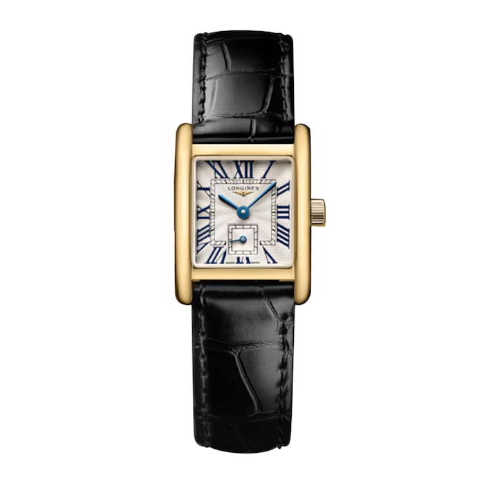 Mini Dolcevita 21.5mm X 29mm Ladies Watch Silver Black Alligator