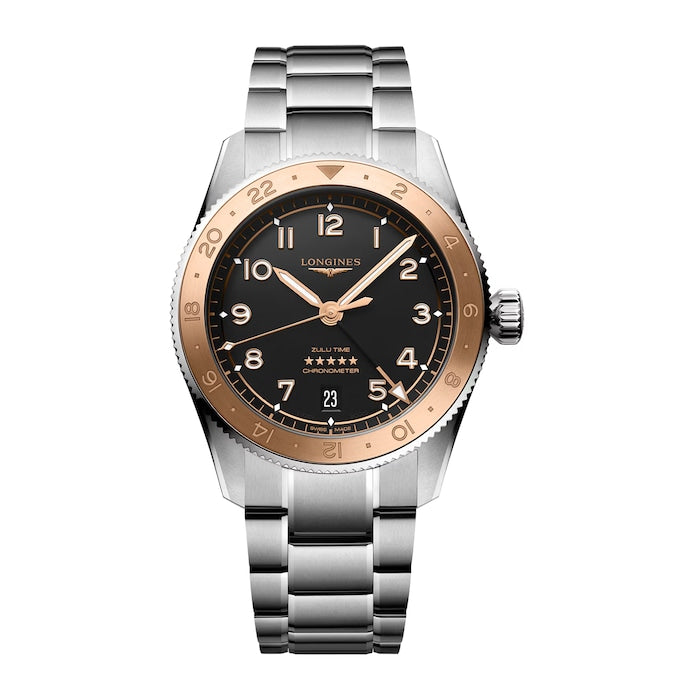 Spirit Zulu Time 1925 39mm Mens Watch Black 18ct Rose Gold