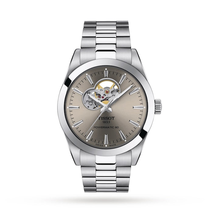 Gentleman Powermatic 80 Open Heart 40mm Mens Watch Grey