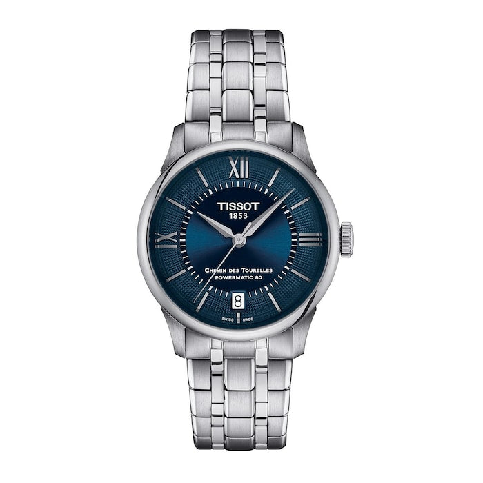 Chemin Des Tourelles Powermatic 80 34mm Mens Watch - Blue