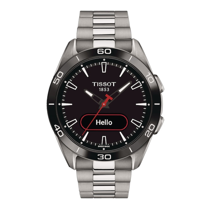 T-Touch Connect Sport 44mm Unisex Watch Black With Titanium Strap