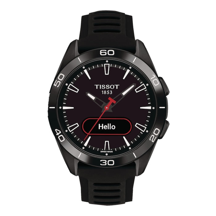 T-Touch Connect Sport 44mm Unisex Watch Black With Black Silicone Strap