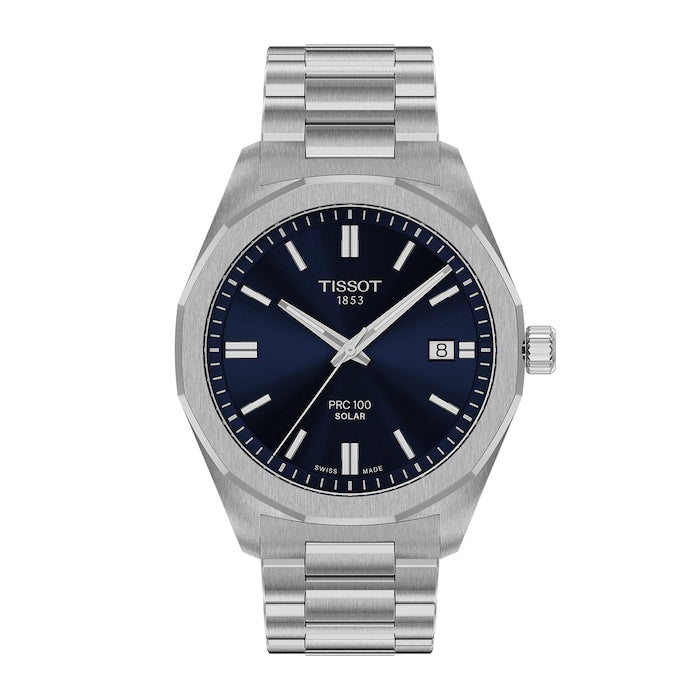 PRC 100 Solar Quartz 39mm Mens Watch Blue