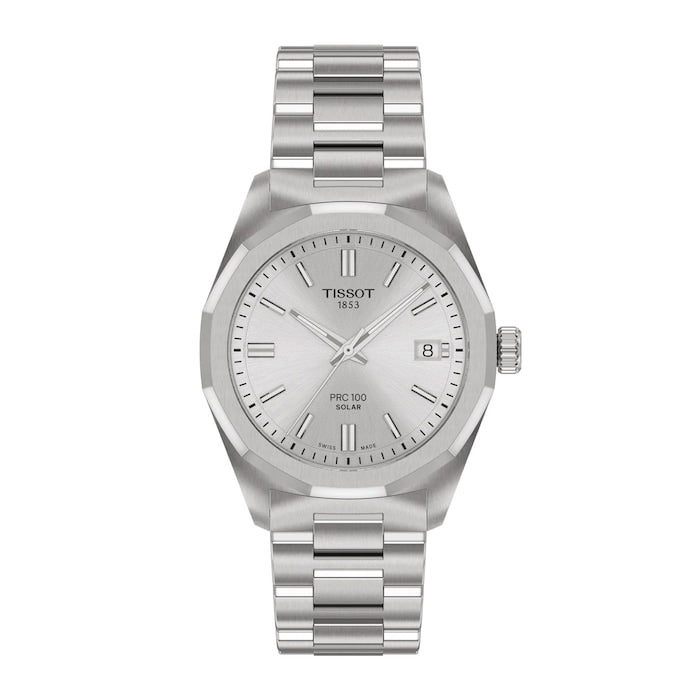 PRC 100 Solar Quartz 34mm Silver Ladies Watch