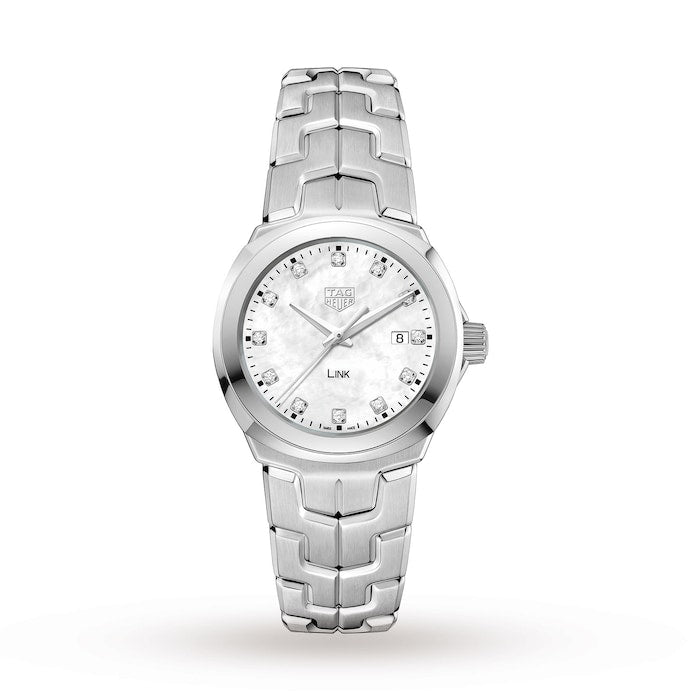 Link Quartz Date Mother Of Pearl 32mm Ladies Watch