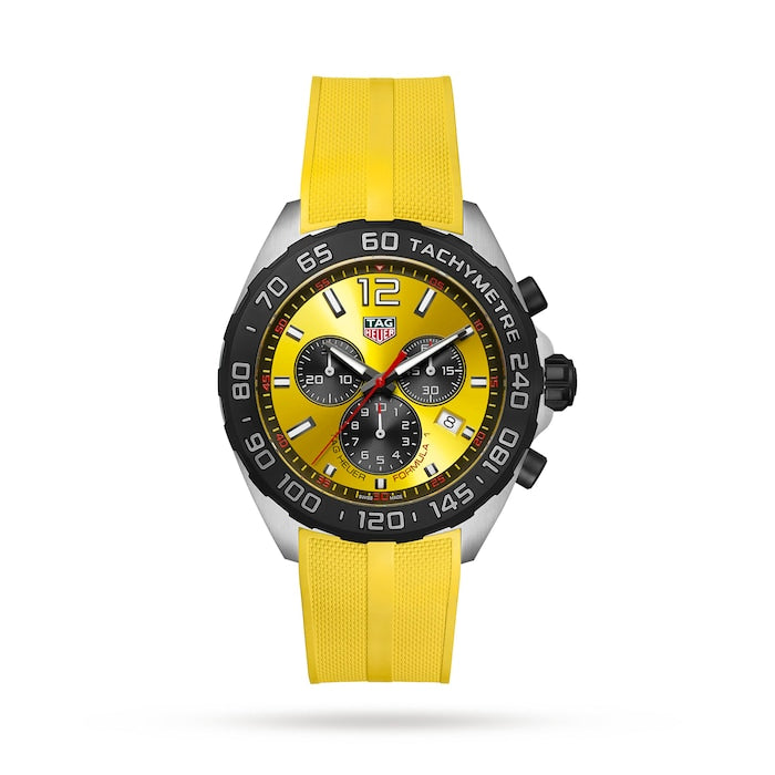 Formula 1 Quartz Chronograph 200M 43mm Mens Watch Yellow Rubber