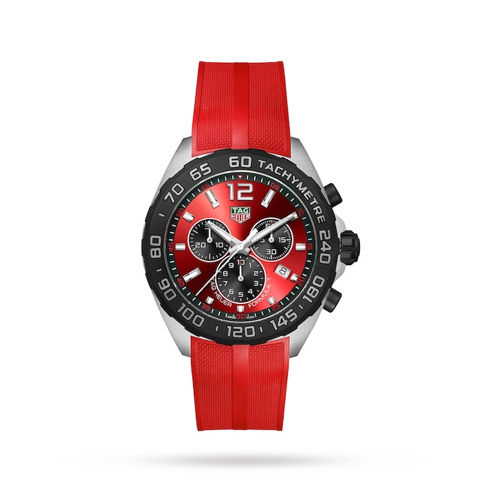 Formula 1 Quartz Chronograph 200M 43mm Mens Watch Red Rubber