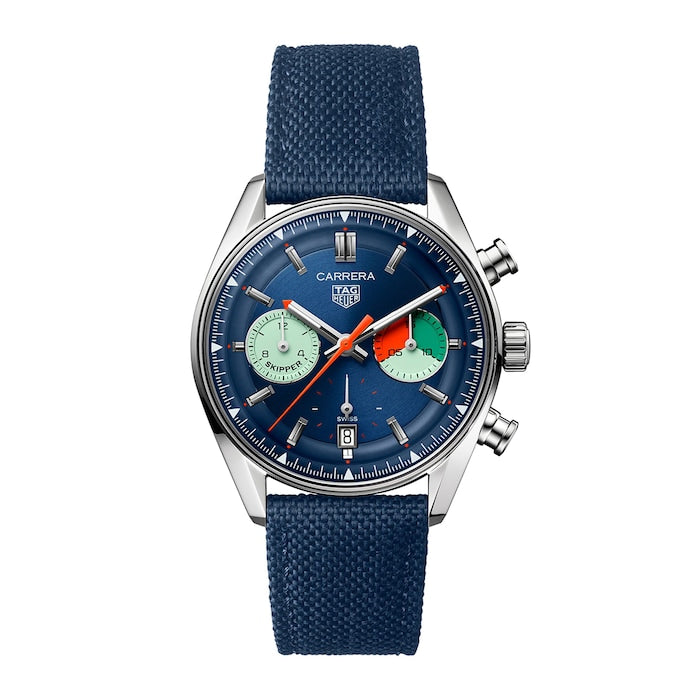 Carrera Chronograph Skipper 39mm Mens Watch Blue