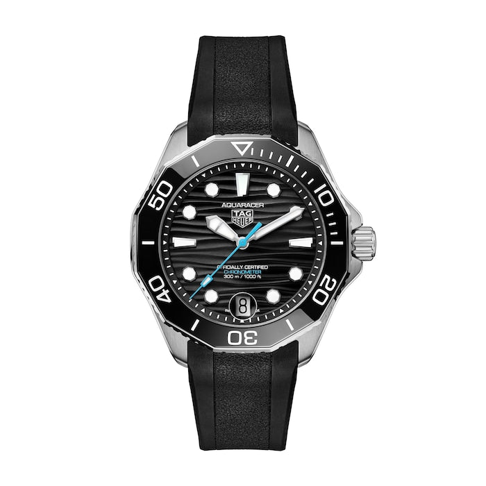 Aquaracer Professional 300 Date 42mm Mens Watch Black Rubber
