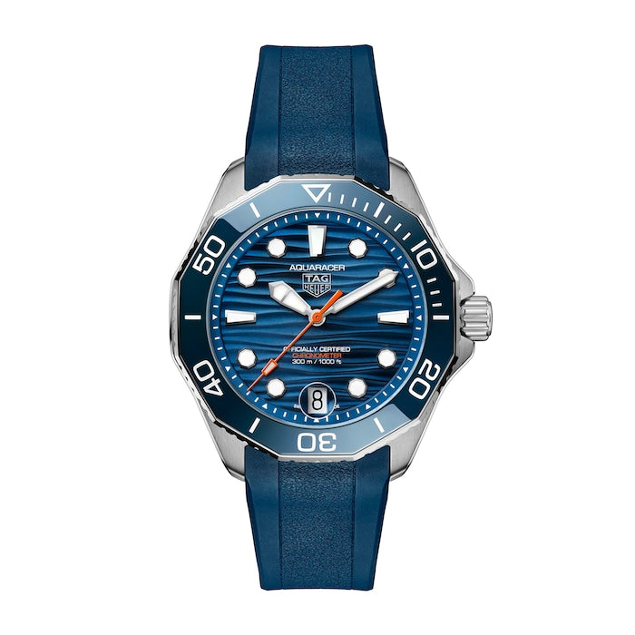 Aquaracer Professional 300 Date 42mm Mens Watch Blue Rubber