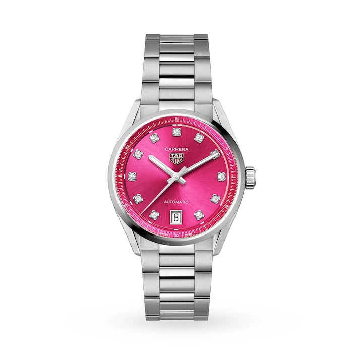 Carrera Date 36mm Ladies Watch Pink Diamond Dot