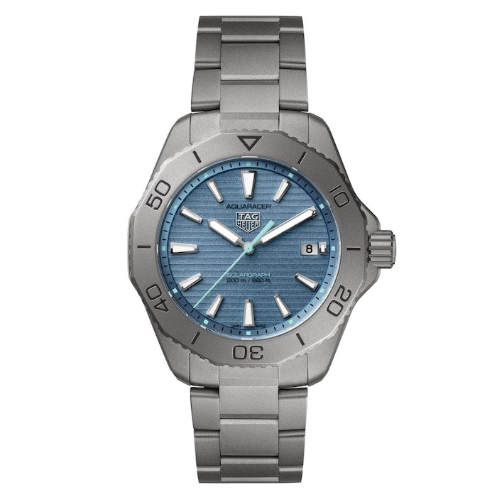 Aquaracer Professional 200 Solargraph Titanium 40mm Mens Watch Blue