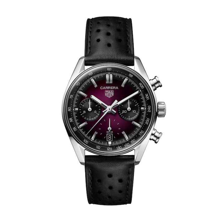 Carrera Glassbox 39mm Mens Watch Purple