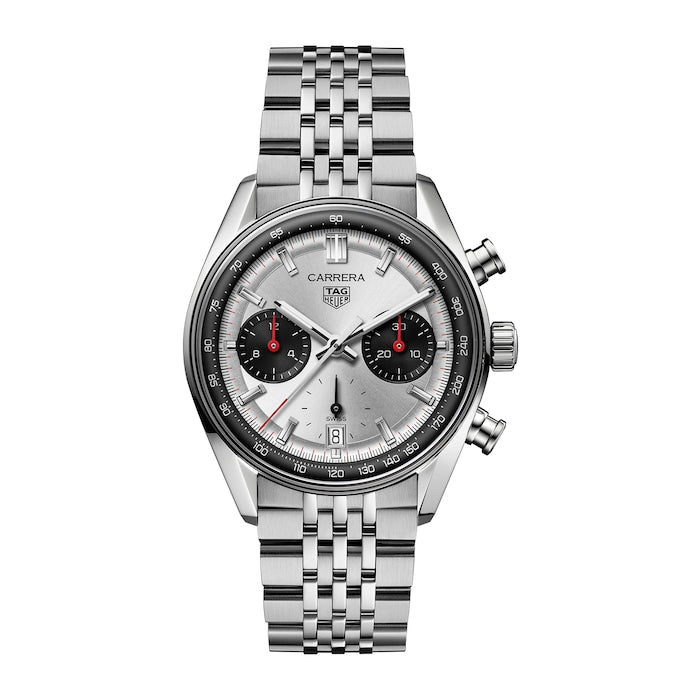 Carrera Chronograph 39mm Mens Watch Silver