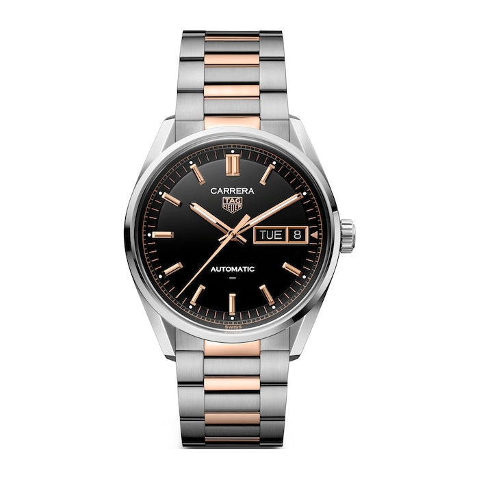 Carrera Day-Date 41mm Mens Watch Black Rose Gold