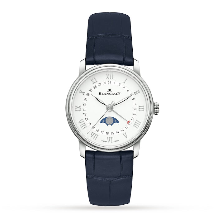 Villeret Quantieme Phases de Lune 33mm Ladies Watch White