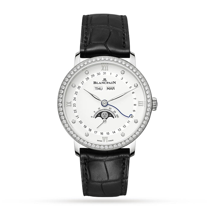 Villeret Quantieme Complet 38mm Mens Watch White