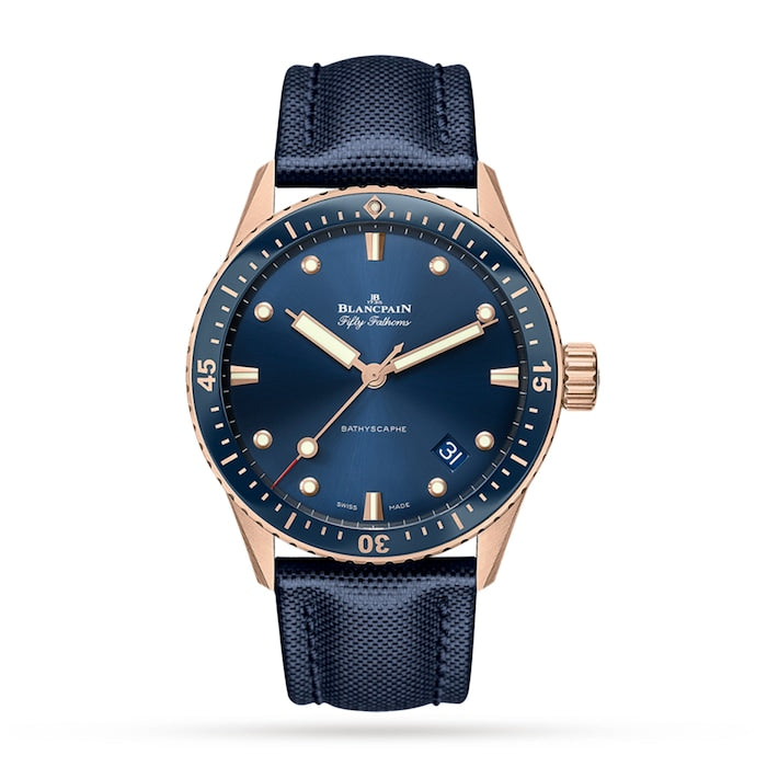 Fifty Fathoms Bathyscaphe 43mm Mens Watch Blue