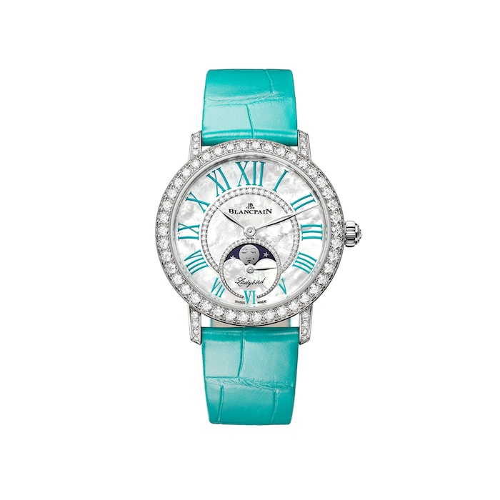 Ladybird Colours Phases de Lune 34.9mm 18ct White Gold Ladies Watch Turquoise