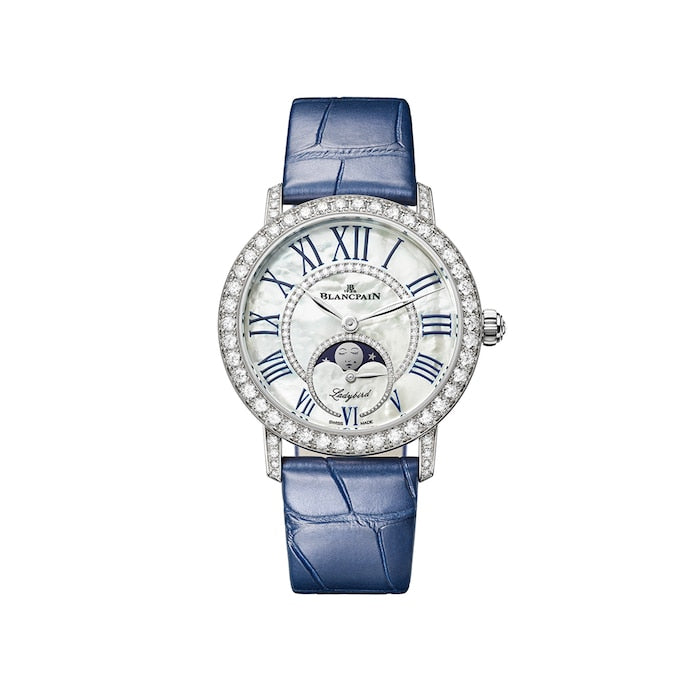Ladybird Colours Phases de Lune 34.9mm 18ct White Gold Ladies Watch Midnight Blue