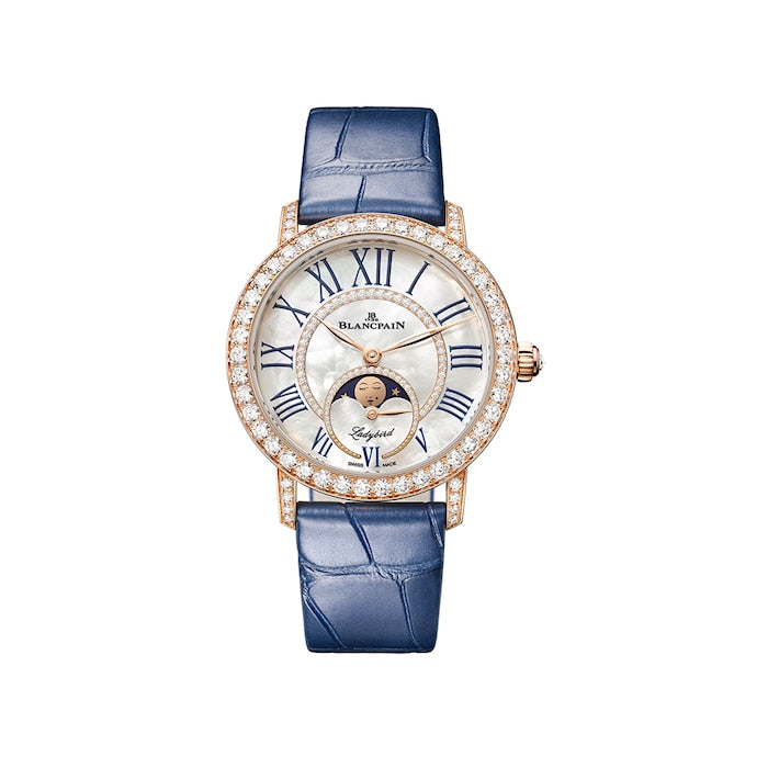 Ladybird Colours Phases de Lune 34.9mm 18ct Red Gold Ladies Watch Midnight Blue