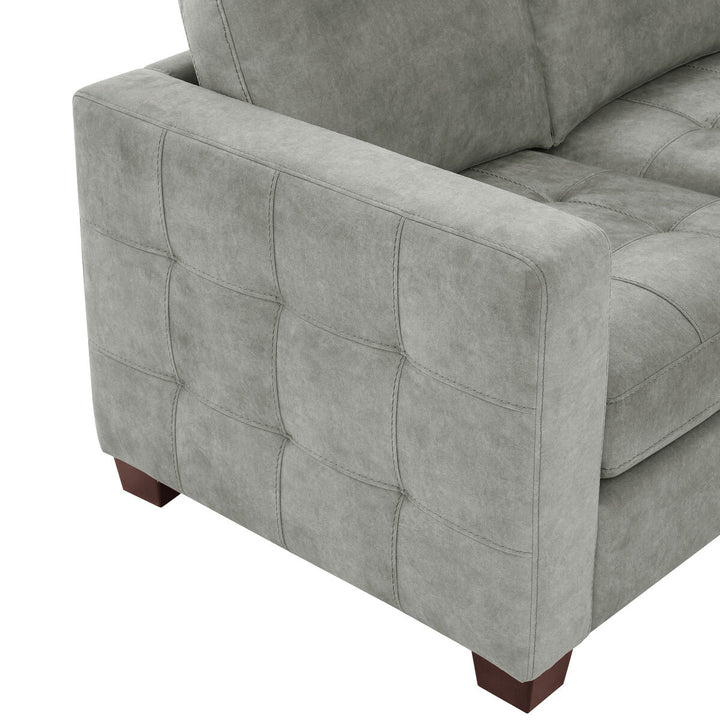 Thomasville Kylie Grey Fabric Sectional Sofa with Storage Ottoman