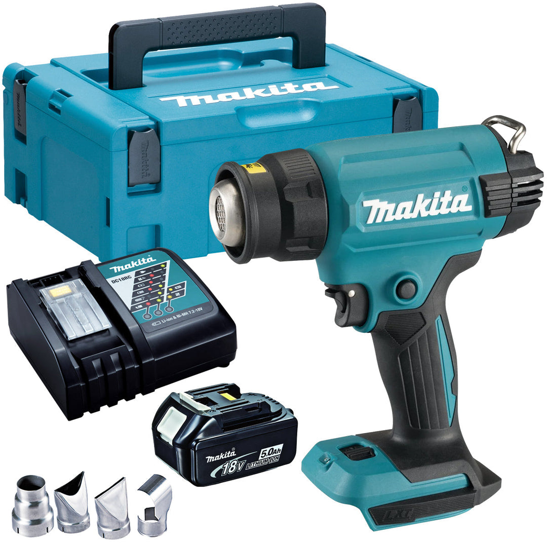 Makita DHG181ZJ 18V LXT Cordless Heat Gun with 1 x 5.0Ah Battery Charger & Case