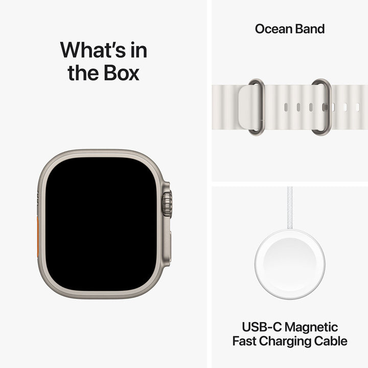 Apple Watch Ultra 2 GPS + Cellular, 49mm Titanium Case with White Ocean Band, MREJ3B/A