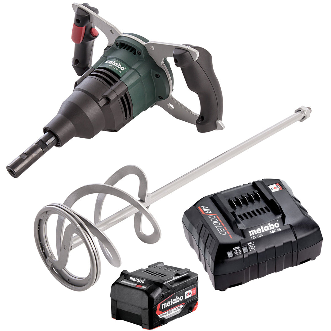 Metabo RW 18 LTX BL 120 18V Brushless 120mm Mixer with 1 x 5.2Ah Battery & Charger